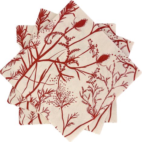 Tovaglioli di carta 33x33 cm, 20 pezzi, beige-bordeaux, Gabriela Fuente duka (1/3)