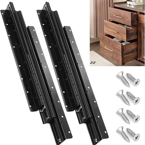 Lot de 2 glissières de tiroir à roulement à billes 400-900 mm (1/5)