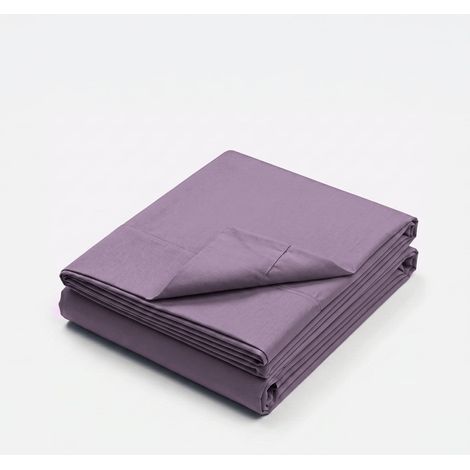 Bettlaken mit Ecken, Doppelbett, Ranforce-Baumwolle, Tonne, 180x200 cm - Lila (1/4)