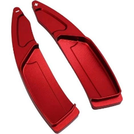 1 paire. Couleur : Rouge. Matériau : Métal. Rallonges de palettes de changement de vitesse au volant pour Peugeot.