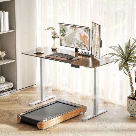 bureau travail electrique hauteur reglable acier blanc OKMYHOME (1/3)