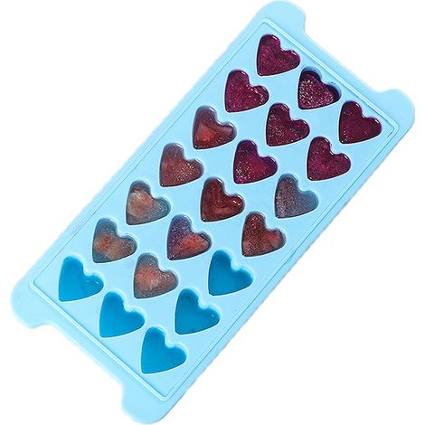Moule À Glaçons En Silicone - Forme Cœur - 21 Compartiments - Sans BPA - Lavable En Lave-vaisselle - 1 Pièce (1/5)