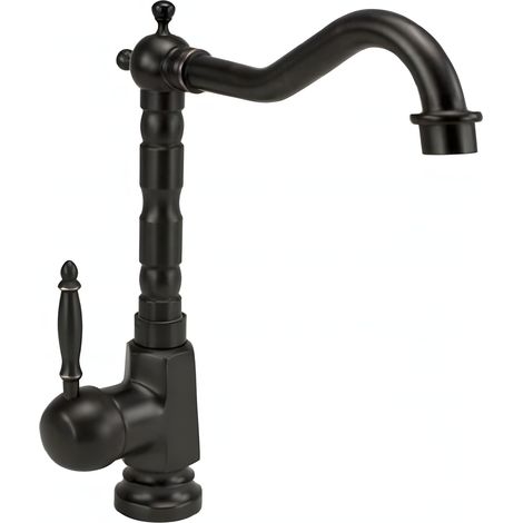 Robinet Salle De Bain Mitigeur Lavabo Haut Retro Noir Monocommande (1/5)