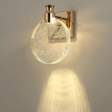 Applique Murale Cristal, Luminaire Mural Interieur De Style Nordique De Luxe, Lampe Murale Ronde Créatif (Or, Grand) [Classe Énergétique F] (1/4)