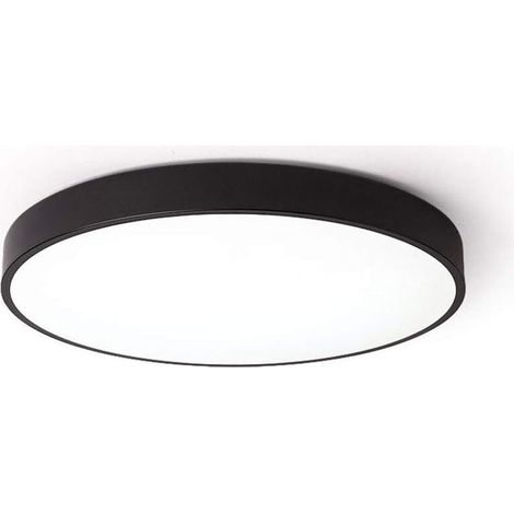 Plafonnier LED moderne ultra-lumineux en fer, design créatif, ultra-mince, rond, encastré, pour décoration intérieure, noir (1/5)