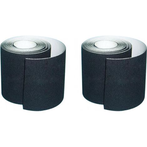 Bande Antidérapante Adhésive pour Escaliers, Friction, Abrasif pour les Sécurité, Escabeau, Intérieur, Extérieur, Haute Traction, 10CM x 5M, Noir(2PcS) (1/4)