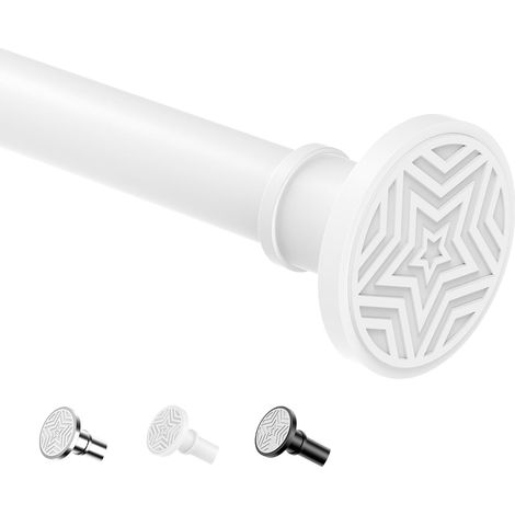 Tringle de douche à pincer, en acier inoxydable 28 mm, longueur 76-340 cm. Tringle à rideau de douche sans perçage et tringle à rideau sans perçage, parfaite pour locataire, salle de bain, fenêtre (1/5)