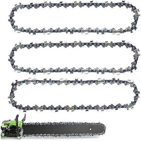 Lot de 3 chaînes de tronçonneuse 40 cm 3/8" LP , 59 maillons d'entraînement de 1.3mm , à faible rebond , chaîne de rechange pour tronçonneuse Oregon , Einhell GH-EC1835 , Dolmar