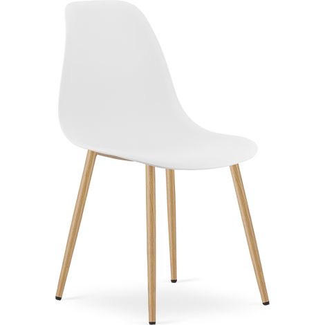 Chaise WAT blanche / pieds naturels x 1 (1/5)