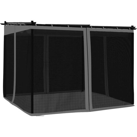 Tonnelle avec parois en filet anthracite 3x3 m acier