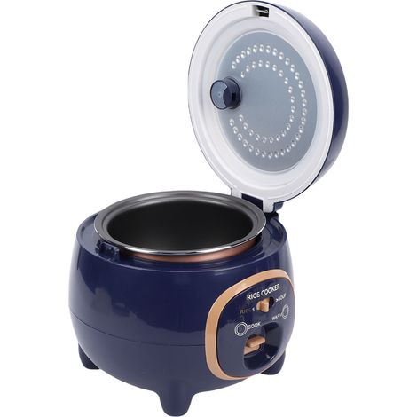 GARRYFIZH Mini cuiseur à riz avec grille à vapeur, 350W, 1,8 l, antiadhésif, multifonctionnel, électrique, petit appareil pour soupe aux céréales, cuisine domestique, bleu profond, 220 V