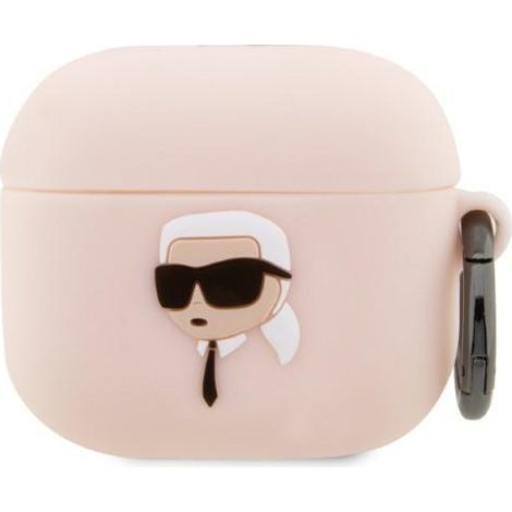 Karl Lagerfeld KLA3RUNIKP AirPods 3 Hülle, pink, Silikon, Karl-Kopf, 3D (1/3)