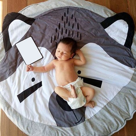Tapis de jeu coton animaux mignons dessins animés pour bébé enfants (1/5)