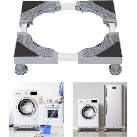 Support machine à Laver Réfrigérateur Chariot Roller Support, XU,Roulant pour Sèche Linge lave Linge Congélateur Réglable 41-66cm à 4 pieds - (1/4)