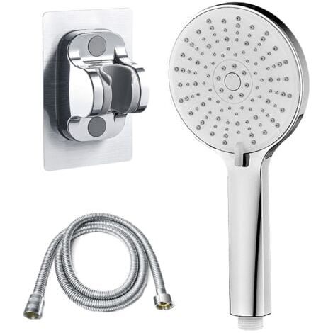 Soffione doccia portatile, ampio pannello di controllo da 4,7 pollici, soffione doccia portatile a risparmio idrico, 5 modalità di getto d'acqua regolabili, con supporto e tubo flessibile senza fori. (1/4)