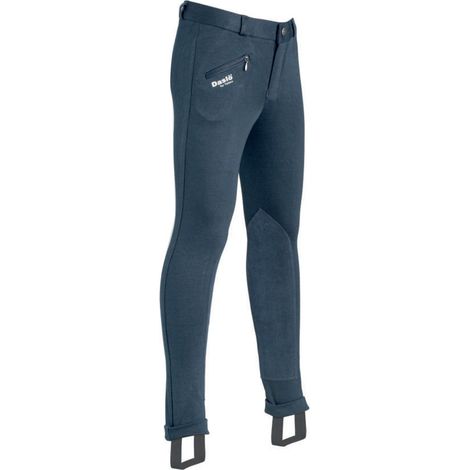 16 anni, Azzurro 14: Pantaloni jodhpurs da equitazione junior ideale 4 stagioni peso 300g con toppe scamosciate sul ginocchio