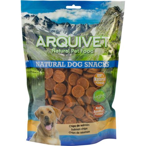 ARQUIVET Chips di salmone per cani - 1 Kg - Snack 100% naturali per cani - prelibatezze per cani - Prodotto leggero - Molto ricco di sostanze nutritive (1/5)