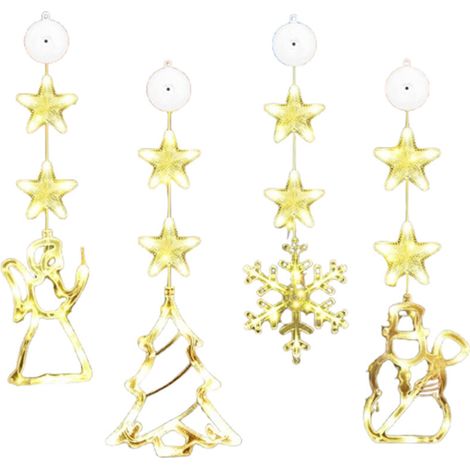 Guirlande lumineuse décorative de Noël, guirlandes à ventouses, Père Noël, bonhomme de neige, guirlandes féériques, éclairage d'ambiance pour vitrines, guirlandes LED pour la maison (1/5)