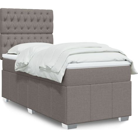 Boxspringbett mit Matratze Taupe 100x200 cm Stoff (1/5)