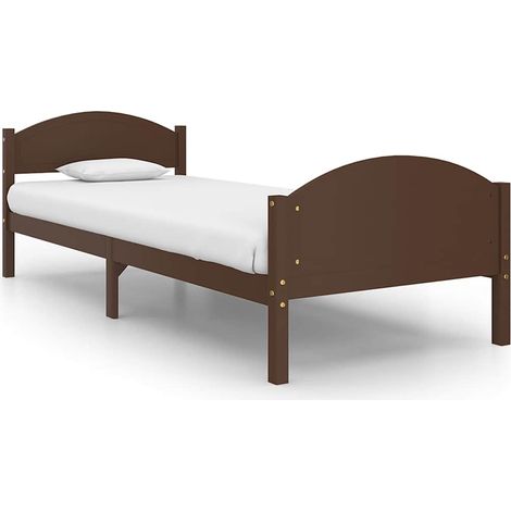 Maison Exclusive - Giroletto senza Materasso Marrone Scuro 100x200 cm Legno Pino (1/5)
