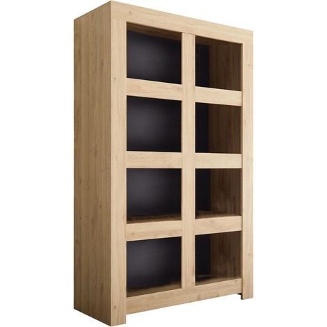 FIRMIN - Rangement Ouvert 8 Niches Aspect Bois Finition Cadiz (1/3)