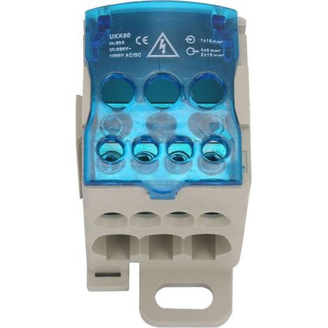 UKK-80A Scatola di distribuzione a blocchi Scatola di distribuzione a blocchi terminali su guida DIN, connettore per cavi elettrici, scatola di giunzione di alimentazione universale