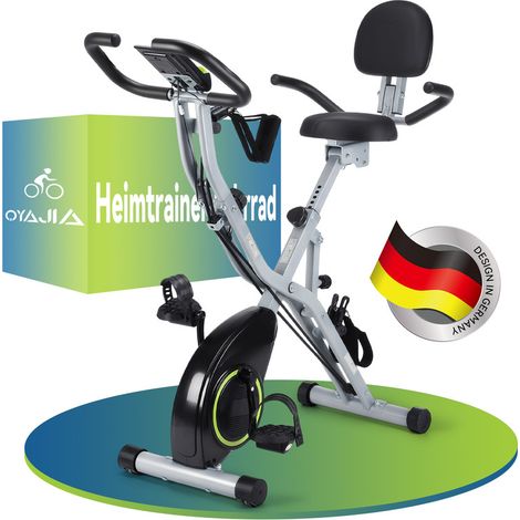 Faltbarer Heimtrainer / Indoor-Cycling-Bike – Magnetisches Antriebssystem, leise, mit Herzfrequenzsensor & Bluetooth (Kinomap/Kompatibel), gepolsterter Sattel, LCD-Display, bis 145 kg