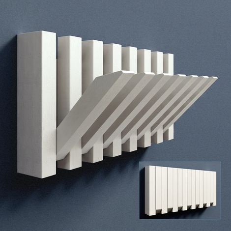 doporro Garderobenhaken, Kleiderhaken Wand mit 7 Haken für Jacken, Garderobenleiste für Flur und Garderobe, moderne Wandgarderobe aus Holz, Matt Weiß (1/5)