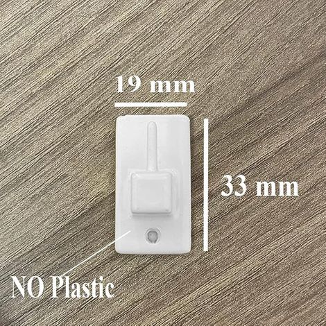 Crochet Rideau Autocollant pour Tringles Barres Ressort Vitres Portes Fenêtres Cuisine Salon Chambre (Blanc) (1/3)