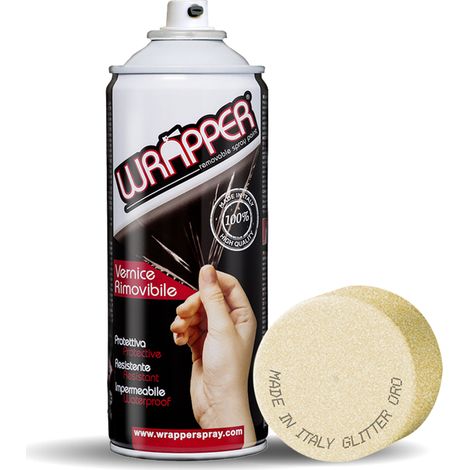 Wrapper, pellicola spray rimovibile, 400 ml - Glitter oro (1/2)