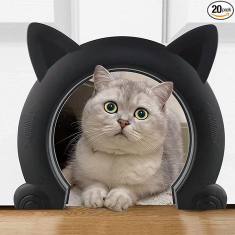 Cat Door XL Interior Door for Cats, Kittens and Small Dogs Doors Black (1/5)