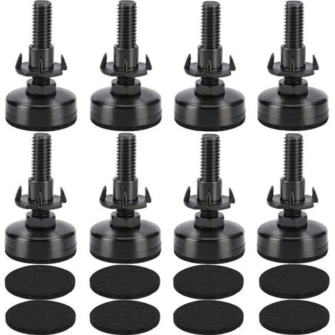 M10 Lot de 8 pieds réglables pour meubles - Vis de réglage - Pieds de réglage avec écrou à enfoncer - Pour pieds de meubles en bois (1/4)