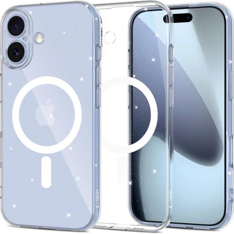 Custodia protettiva FlexAir MagSafe per iPhone 17 - trasparente e glitterata (1/5)