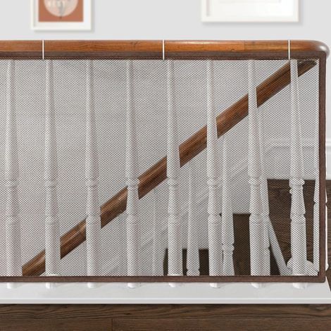 Filet de sécurité pour rampe d'escalier, sécurité bébé, protection balcon, 200×80cm, marron (1/5)