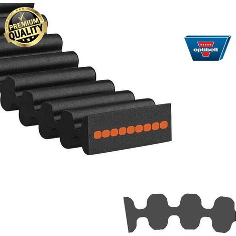 Courroie double crantée 1600mm – Largeur 20mm – Kevlar et aramide pour transmission fiable – Résistante aux chocs et à l'huile – Optibelt - DS8M160020 (1/2)
