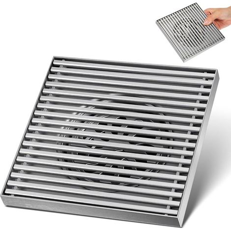 INOOMP quadratischer Edelstahl-Bodensiphon, Edelstahl 304, Geruchsverschluss und effiziente Entwässerung (1/5)