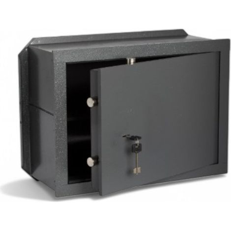 Cassaforte con chiave doppia mappa acciaio sicurezza alta resistenza 2 chiavi 1 ripiano interno - 36x20xH24 cm - 2 caten.