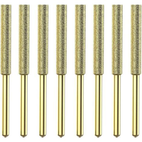 Diamant Affuteur Affuteuse de Chaine Tronçonneuse,Lime à Pierre pour Scie à Chaîne,Gabarit Affutage Chaine,avec 4,8 mm pour Affûter et Poncer,8 Piezas (1/4)