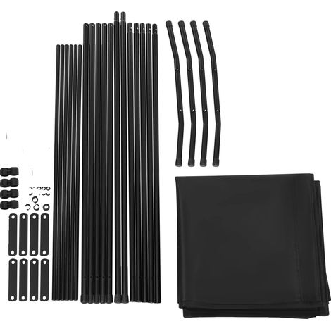 Biombo plegable, diseño independiente, negro. (1/2)