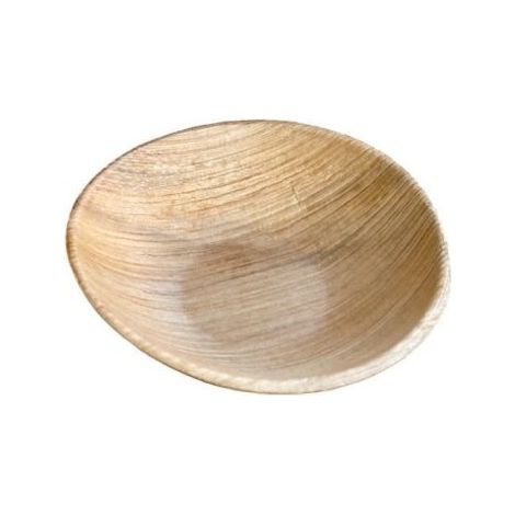 Mini assiette jetable Finger Food 9,5 cm en feuille de palmier - 25 pièces - Ecobioshopping (1/3)