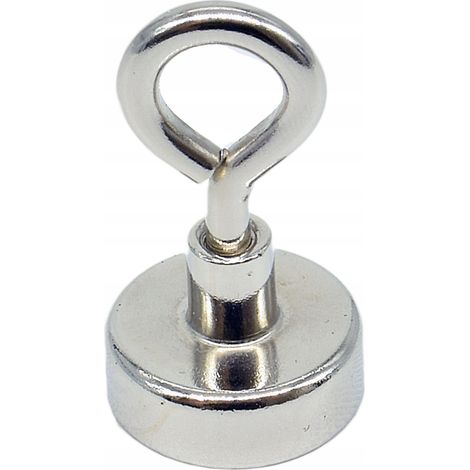 SOPORTE MAGNÉTICO IMÁN DE NEODIMIO FUERTE OJAL Ø20mm COLGANTE PESCA
