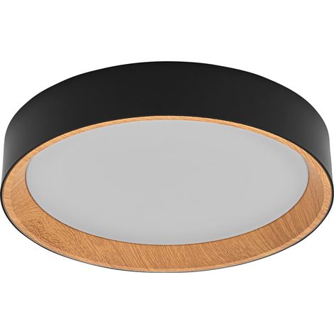 Plafonnier LED OSRAM, 16W, 3000K, 1000lm, blanc chaud, IP20, dimmable, noir, Ø29 cm (1/4)