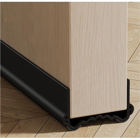 100cm Bas de Porte Isolant, Boudin de Porte Anti Froid, Joint de Porte Anti Bruit, Phonique Thermique Bande d'Étanchéité Protège des Courants d'air et des Insectes (Noir, Largeur 3.5-5.5 cm) (1/5)