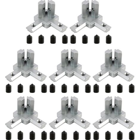 8 Connecteurs d'Angle à 3 Voies 2020 pour Profilé Aluminium 6mm – Supports d'Angle avec Vis M4 et Clé – Winkelverbinder pour Cadre CNC Imprimante 3D Structure Industrielle (1/5)