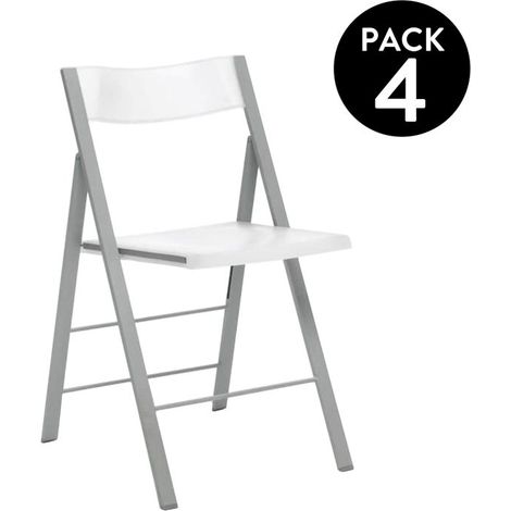 Pack 4 sillas plegables 48x45 cm Pisa Blanco 45cm (ancho) x 78cm (alto) (1/7)