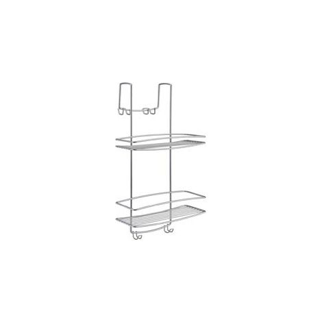SUPPORTO PORTAFLACONI A 2 PIANI PER DOCCIA A SELLA SERIE ONDA  cm.26x20x58    METALTEX