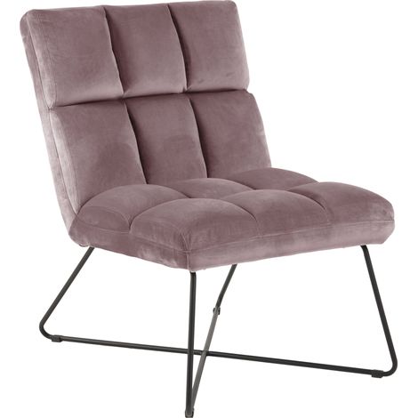 Fauteuil 62x86x90 cm en velours vieux rose (1/6)