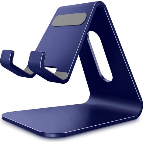 Mobile Phone Holder, Aluminum Desktop Stand, Compatible with Switch, All Smartphones, iPhone 15, 14, 13 Plus, Mini, Pro Max, XS, XR, X, Dark Blue (1/5)
