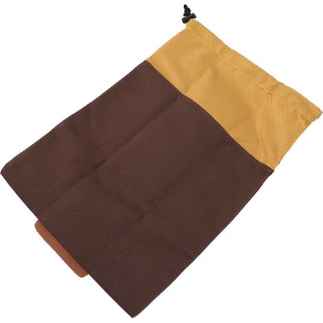 Sac de cueillette en toile et cuir, à suspendre à la taille, pour récolter des fruits, portable et résistant à l'abrasion, marron. (1/5)