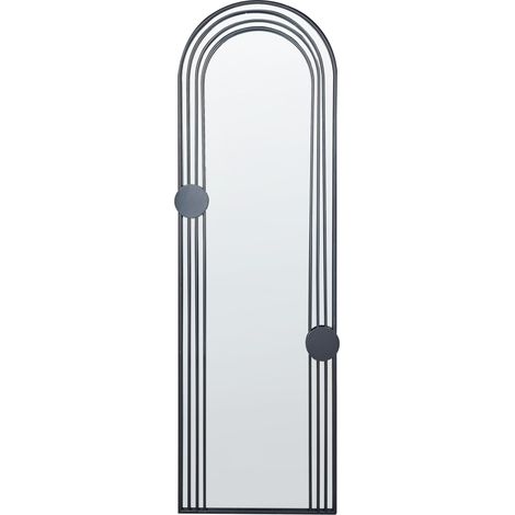 Espejo de pared decorativo de estilo glamuroso 45 x 146 cm en color negro Ajain (1/5)